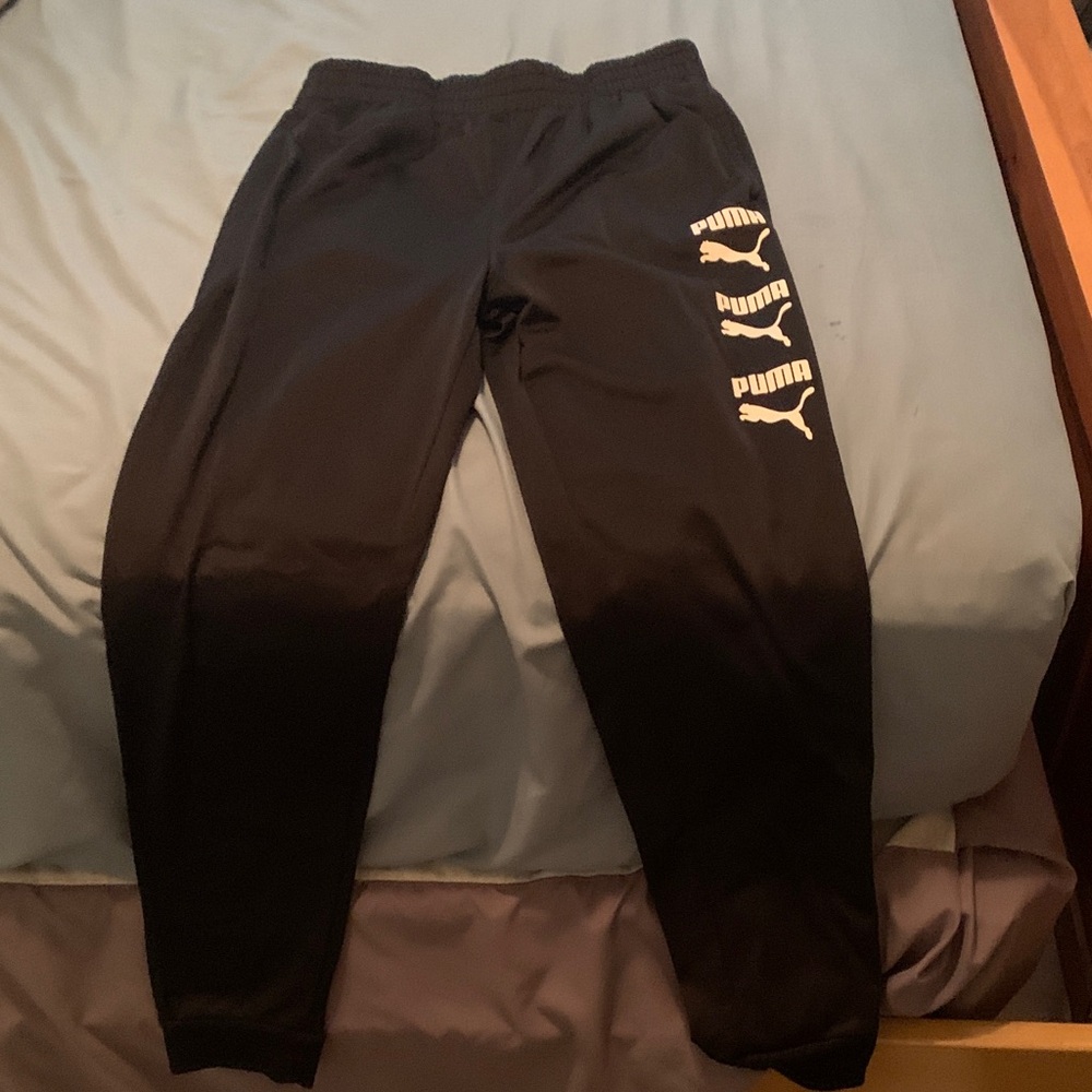 Puma Kids Black Joggers with Triple Logo